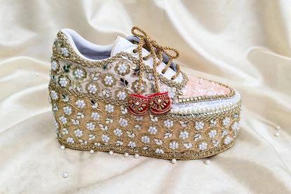 Handcrafted Bridal Sneakers for Brides – Wedding Shoes | Funky N Trendy