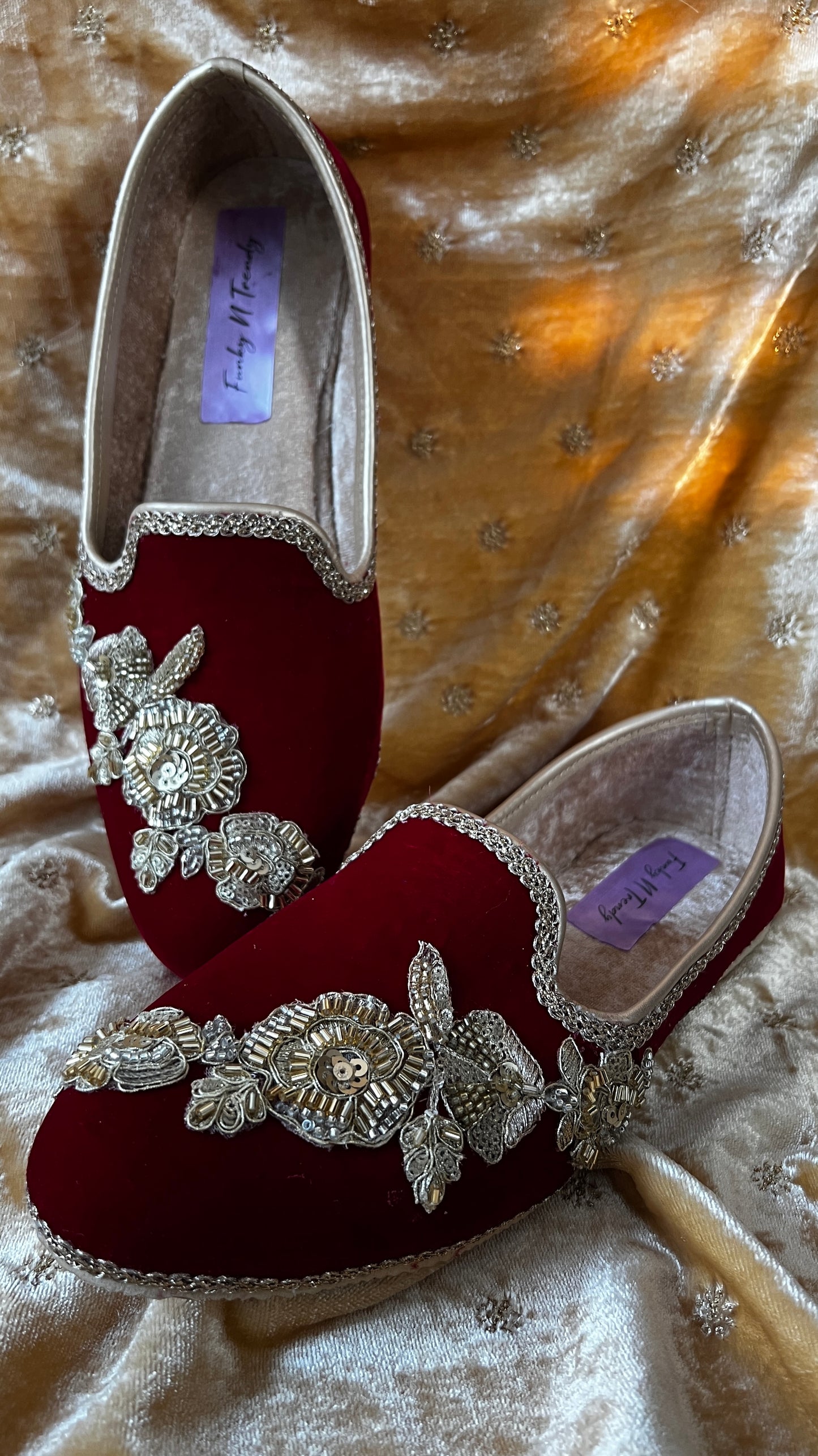 FUNKY N TRENDY groom shoes hand crafted groom shoes/ maroon loafers for groom/red shoes for sherwani / mojaris for groom / men shoes/ groom footwear