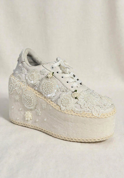Customized Bridal Sneakers with Name – Wedding Shoes for Bride