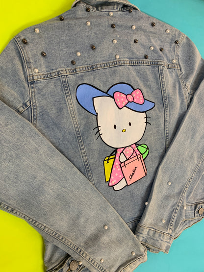 Funky N Trendy hand painted black denim jacket for women
