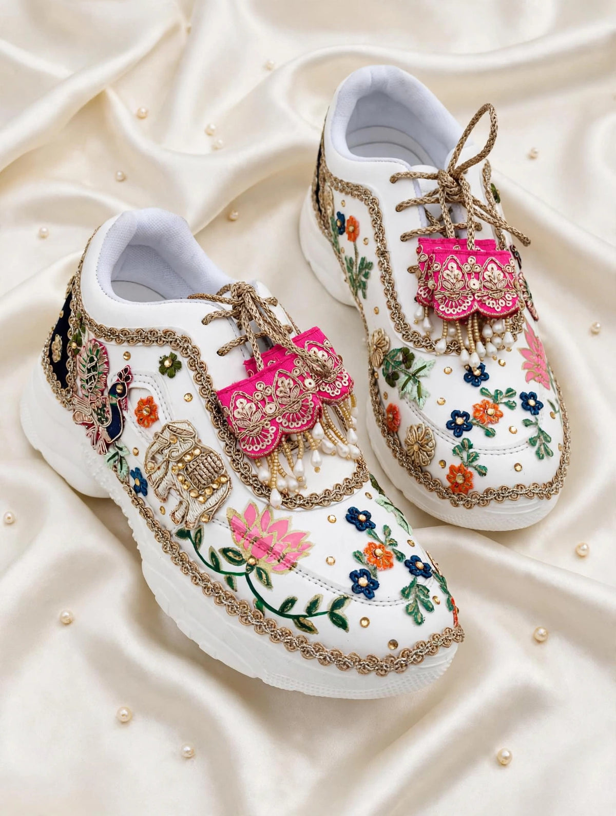 Rani Bagh Handcrafted Bridal Sneakers / Indian Heritage Theme