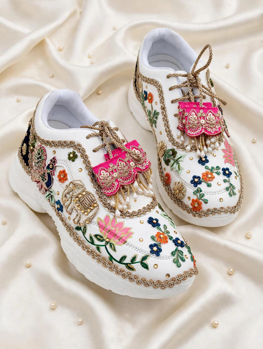 Rani Bagh Handcrafted Bridal Sneakers / Indian Heritage Theme