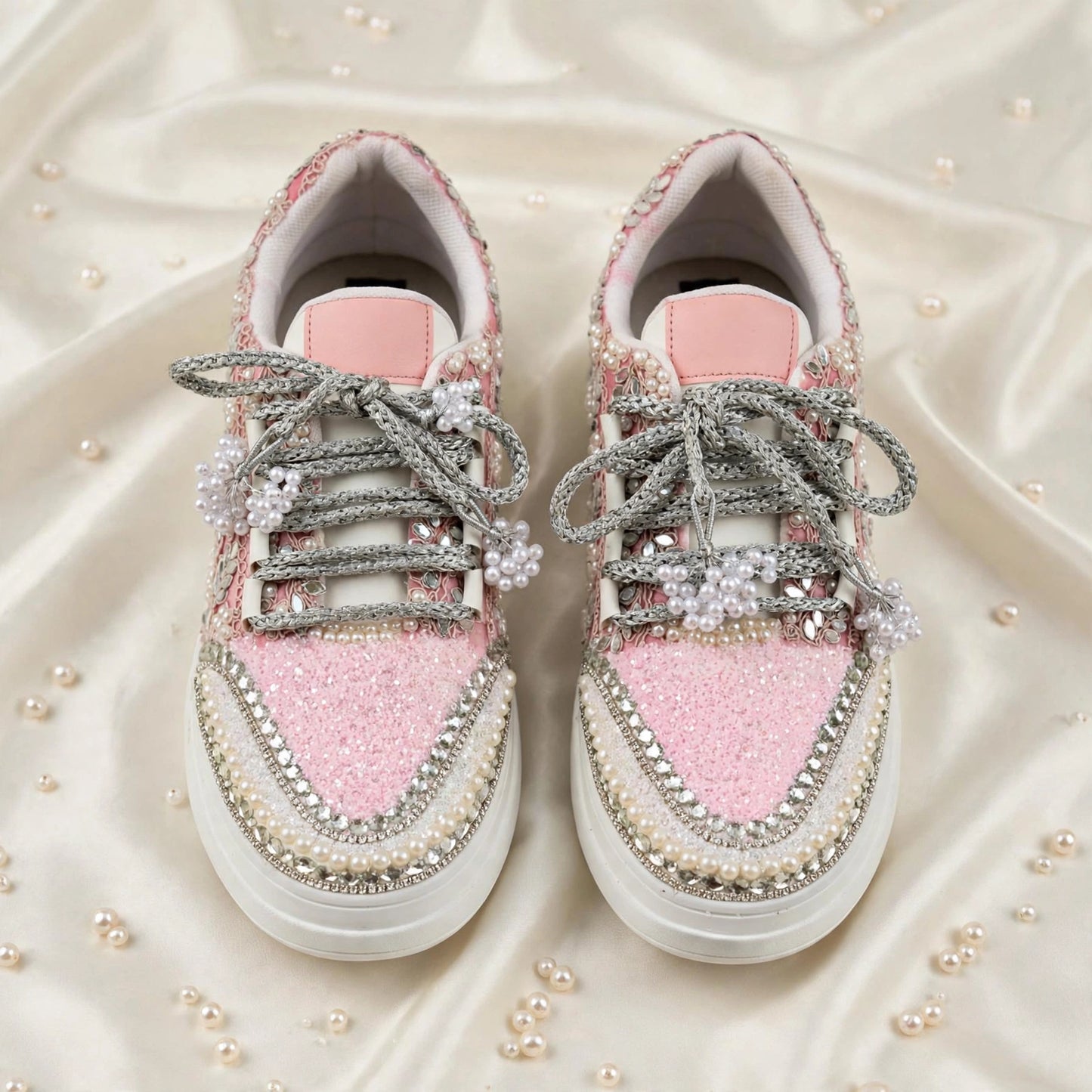 Gulabi Noor – Pink Pearl Bridal Sneakers | Bridal Sneakers India