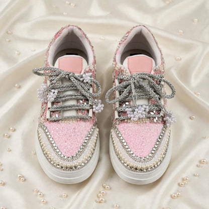 Gulabi Noor – Pink Pearl Bridal Sneakers | Bridal Sneakers India