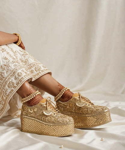 Handcrafted Bridal Sneakers for Brides – Wedding Shoes | Funky N Trendy