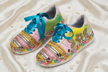 FUNKY N TRENDY Handcrafted Sneakers – Haldi Special / Navratri Sneakers Garba Special