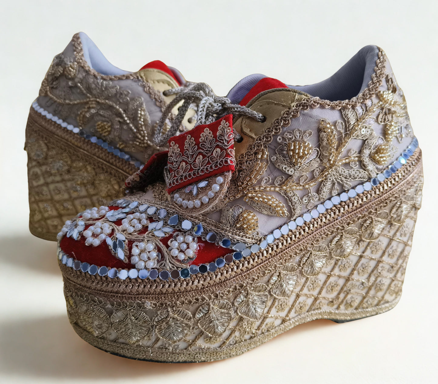 FUNKY N TRENDY bridal sneakers - wedge sneakers 4.5 inch height