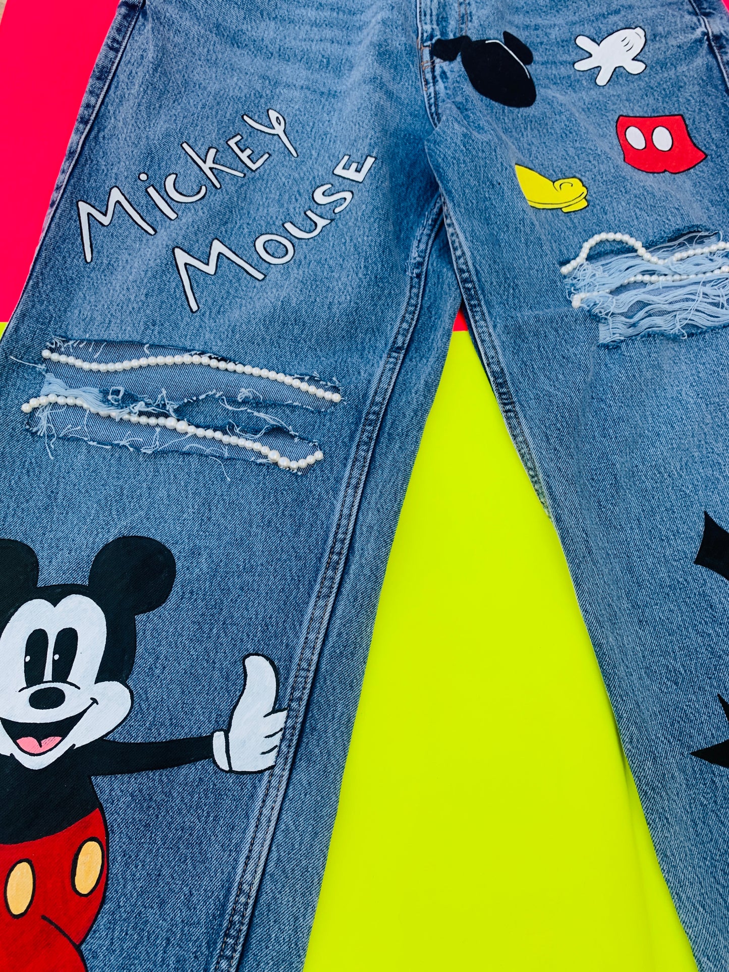Funky N Trendy hand painted denims for women