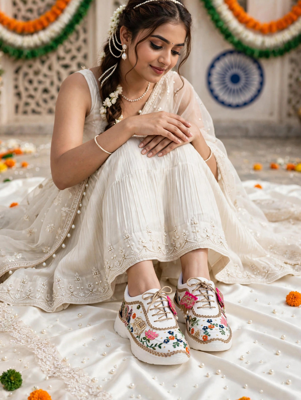Rani Bagh Handcrafted Bridal Sneakers / Indian Heritage Theme