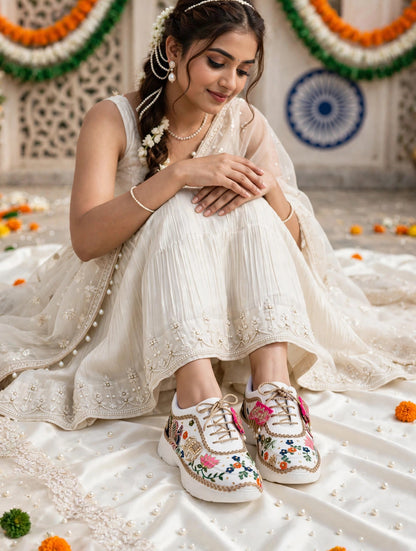 Rani Bagh Handcrafted Bridal Sneakers / Indian Heritage Theme