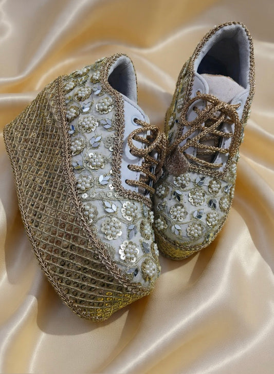 Handcrafted Bridal Sneakers for Brides – Wedding Shoes | Funky N Trendy