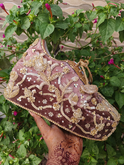 FUNKY N TRENDY rose gold with golden Embroidered bridal sneakers - wedge sneakers heeled sneakers/ sequine work sneakers/ brown sneakers