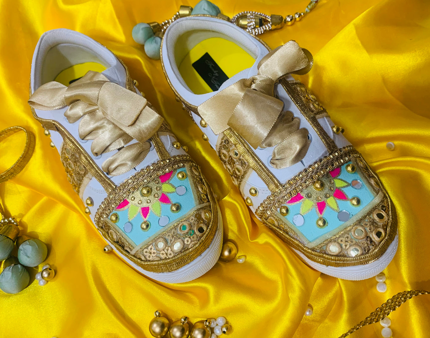 FUNKY N TREND “Handcrafted Sneakers – Haldi Special”
