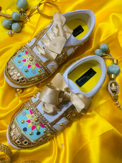 FUNKY N TREND “Handcrafted Sneakers – Haldi Special”