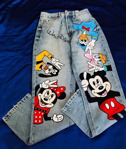 Funky N Trendy hand painted denims for women