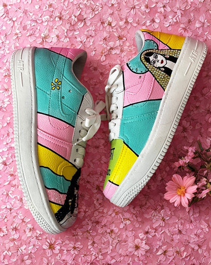 Funky N Trendy hand painted with water resistant colors, rhinestone work bridal sneakers/ bridesmaid sneaker / colorful sneakers/ carnival sneakers / pastel sneakers/ quirky sneakers
