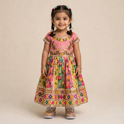 Multicolor Embroidered Sneakers for Baby Girls | Mirror Pearl Bridal Sneakers