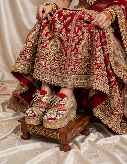 FUNKY N TRENDY bridal sneakers - wedge sneakers heeled sneakers