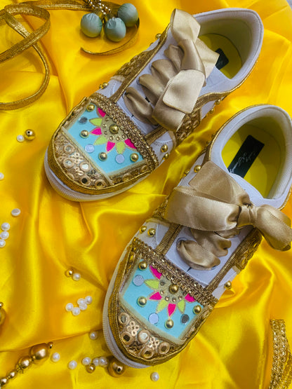FUNKY N TREND “Handcrafted Sneakers – Haldi Special”