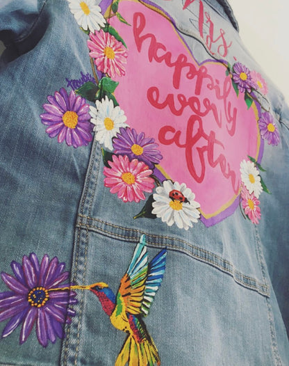 Funky N Trendy customized bridal jacket / denim jacket for bride / hand painted denim jacket for bride
