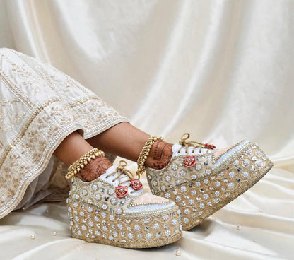 Handcrafted Bridal Sneakers for Brides – Wedding Shoes | Funky N Trendy