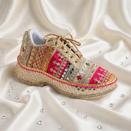 FUNKY N TRENDY multi colored theme hand work sneakers for brides / bridesmaids/ boho sneakers / bohemian sneakers / boho shoes/ multi colored sneakers