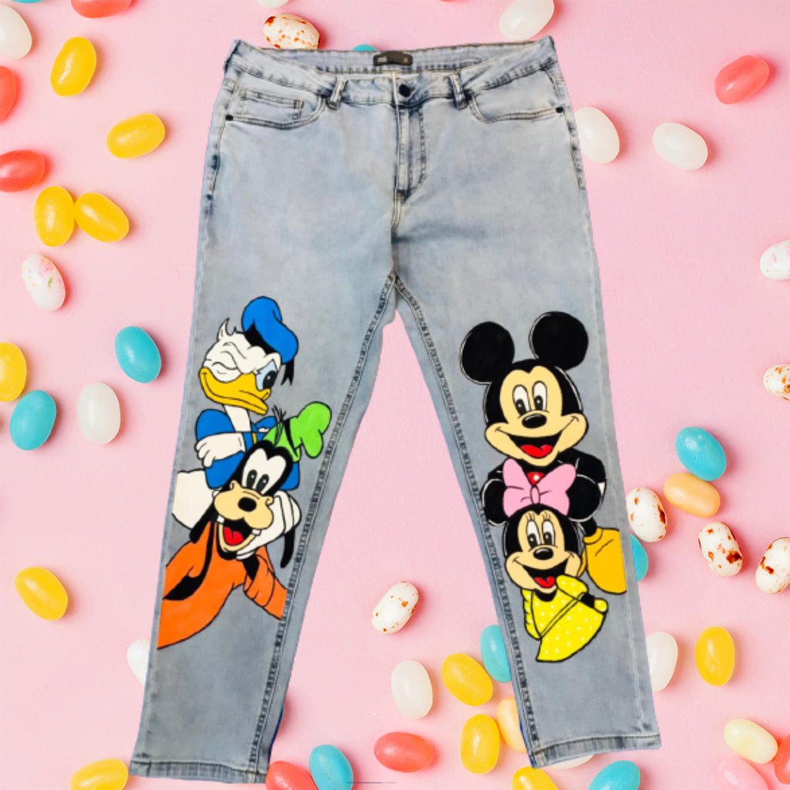Funky N Trendy hand painted denims for women