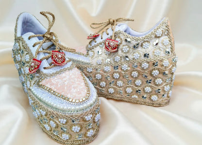 Handcrafted Bridal Sneakers for Brides – Wedding Shoes | Funky N Trendy