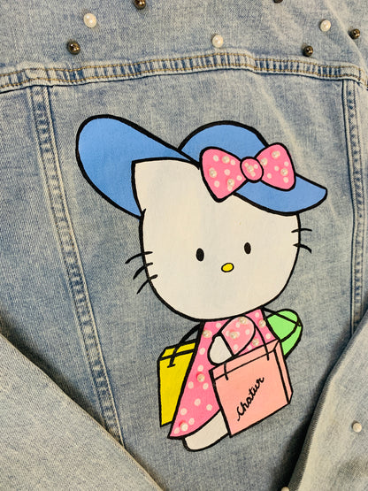 Funky N Trendy hand painted black denim jacket for women