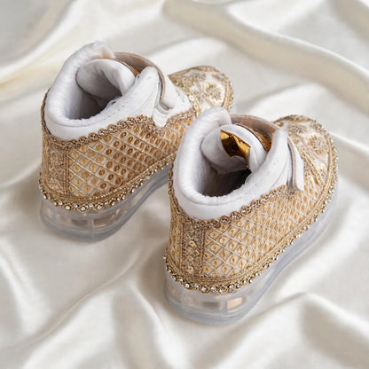 Sitara Noor – Pearl & Mirror Wedding Sneakers for Baby Girls & Flower Girls / Lahenga sneakers