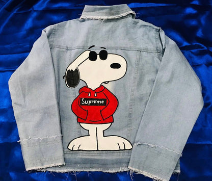 Funky N Trendy hand painted snoopy theme denim jacket for women/men