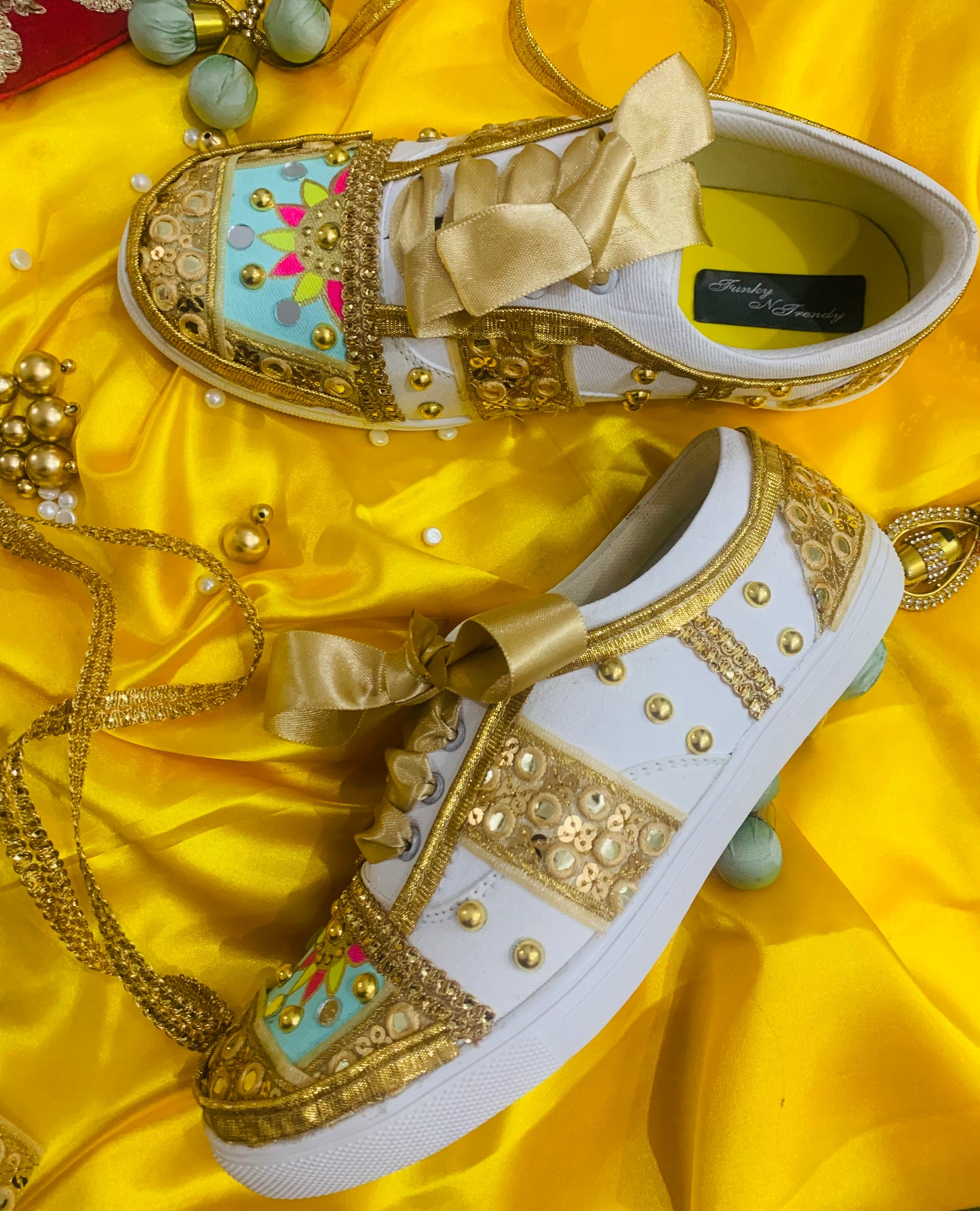FUNKY N TREND “Handcrafted Sneakers – Haldi Special”
