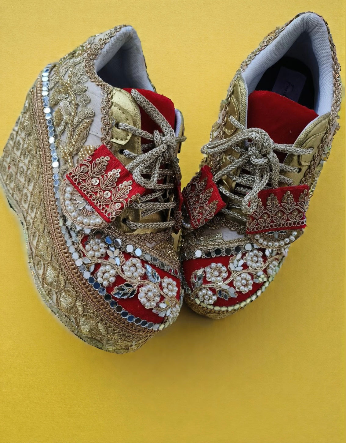 FUNKY N TRENDY bridal sneakers - wedge sneakers 4.5 inch height
