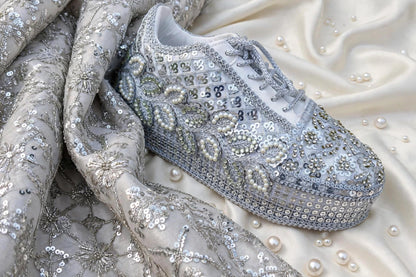 Sparkle Wedding Sneakers for Bride – Reception & Sangeet Shoes