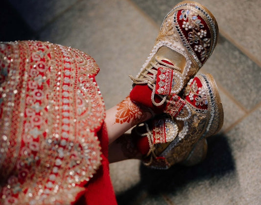 FUNKY N TRENDY red and gold bridal sneakers / bridesmaid sneakers/ golden sneakers / gold sneakers / red shoes / red bridal sneakers / embroidered shoes / embroidered sneakers