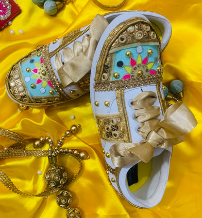 FUNKY N TREND “Handcrafted Sneakers – Haldi Special”