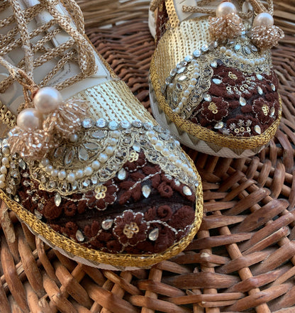 FUNKY N TRENDY brown and gold bridal sneakers / bridesmaid sneakers / bridal sneakers / bride sneakers / handcrafted shoes / custom sneakers