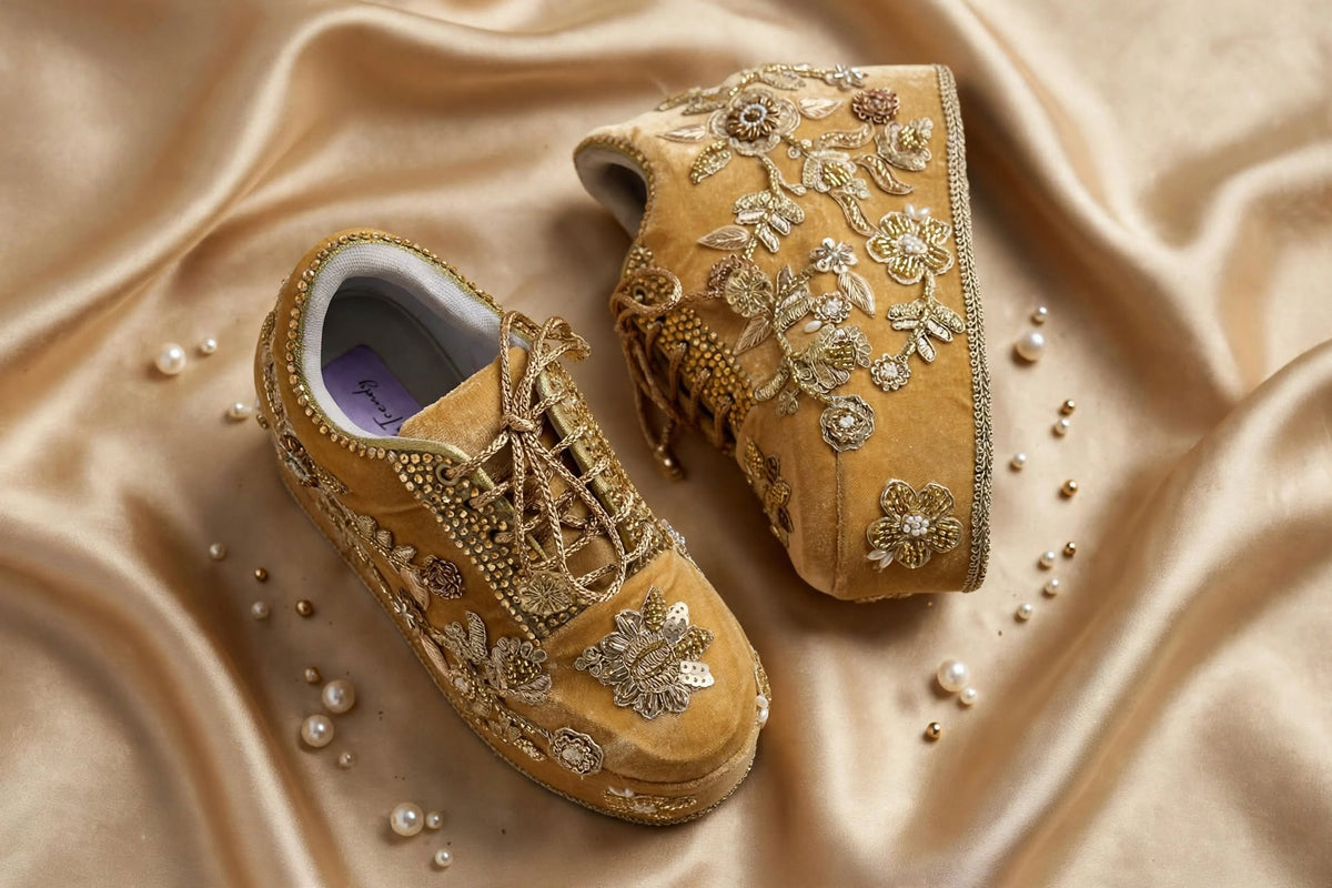 Handcrafted Bridal Sneakers for Brides – Wedding Shoes | Funky N Trendy