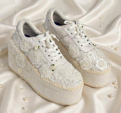 Customized Bridal Sneakers with Name – Wedding Shoes for Bride
