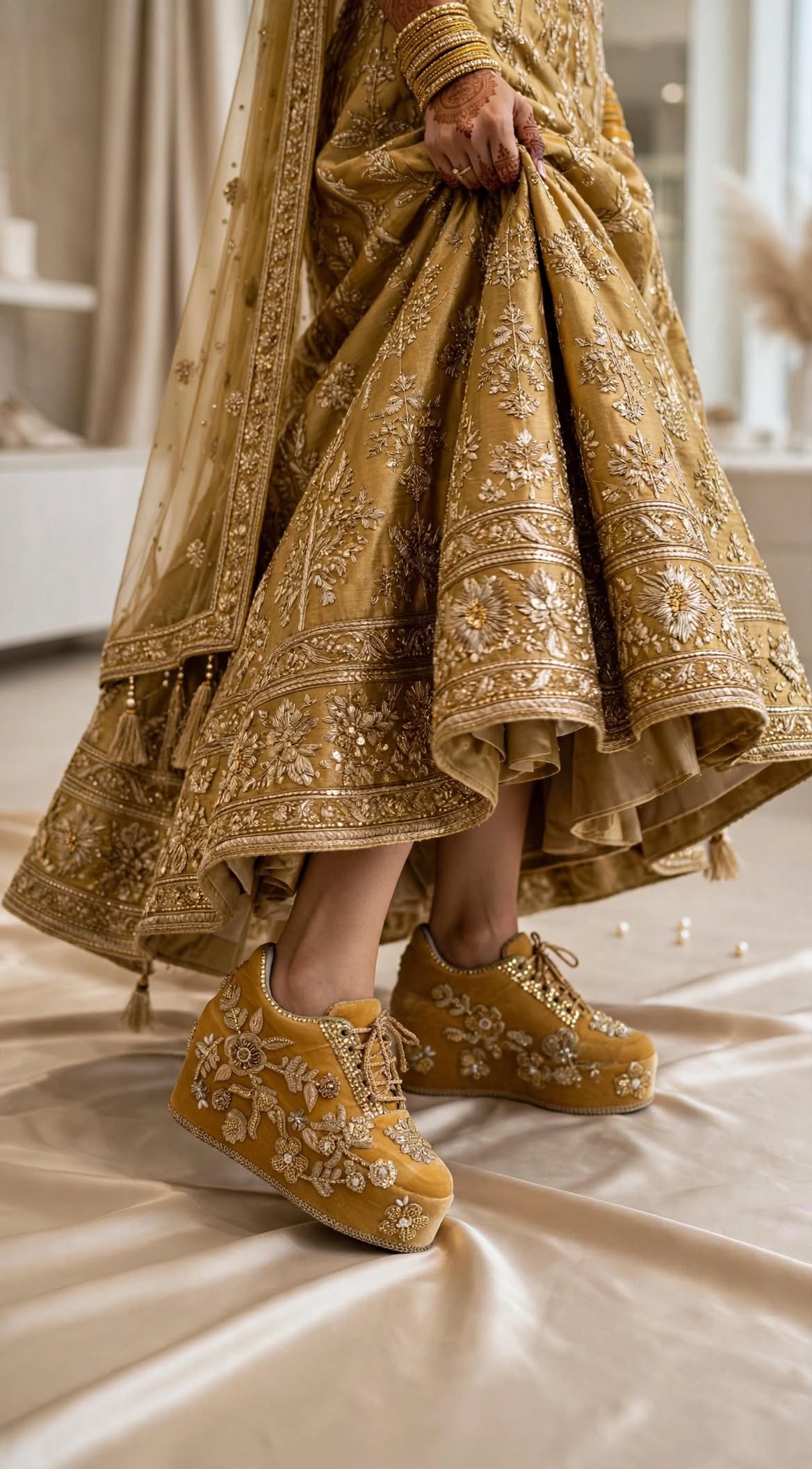 Handcrafted Bridal Sneakers for Brides – Wedding Shoes | Funky N Trendy