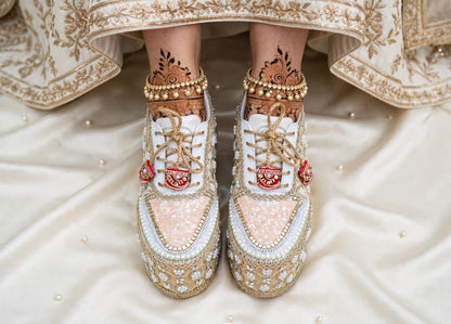 Handcrafted Bridal Sneakers for Brides – Wedding Shoes | Funky N Trendy