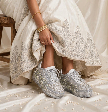 Sparkle Wedding Sneakers for Bride – Reception & Sangeet Shoes