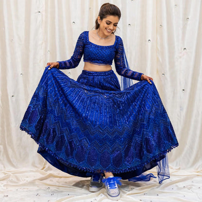 Dance the Night Away – Royal Blue Sangeet & After Party Bridal Sneakers