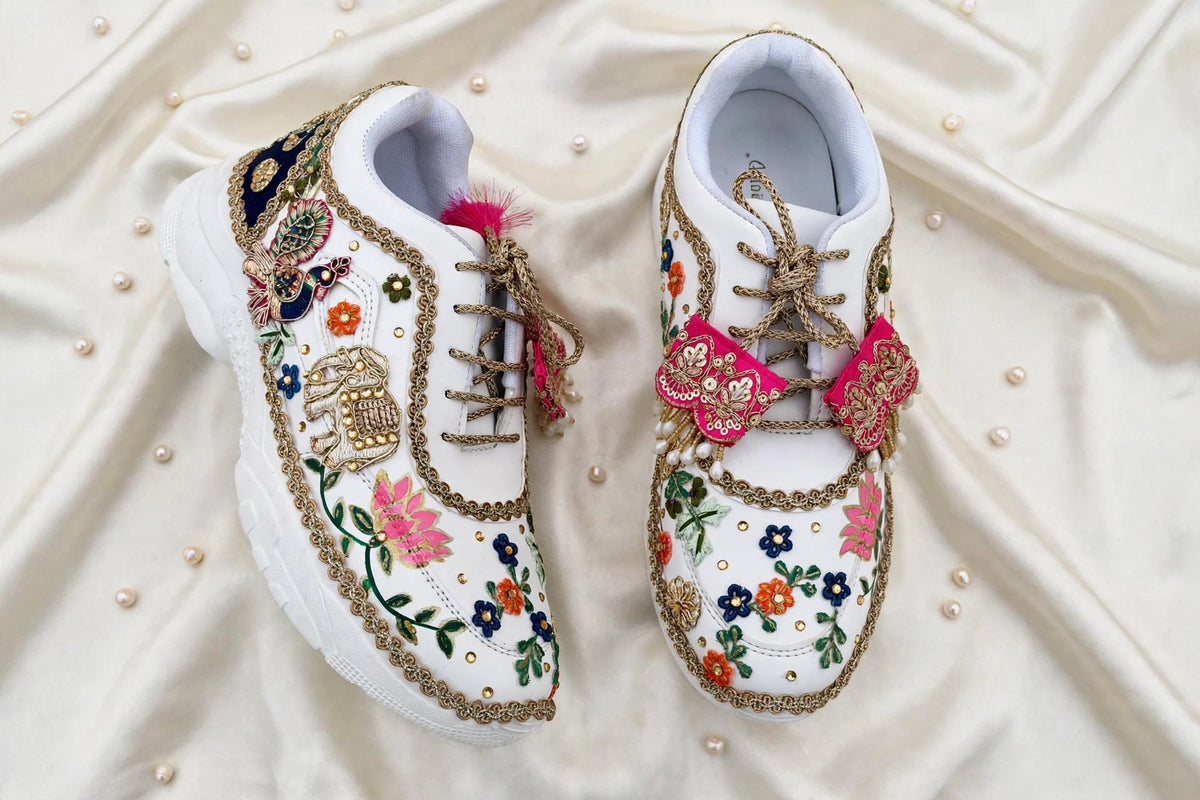 Rani Bagh Handcrafted Bridal Sneakers / Indian Heritage Theme