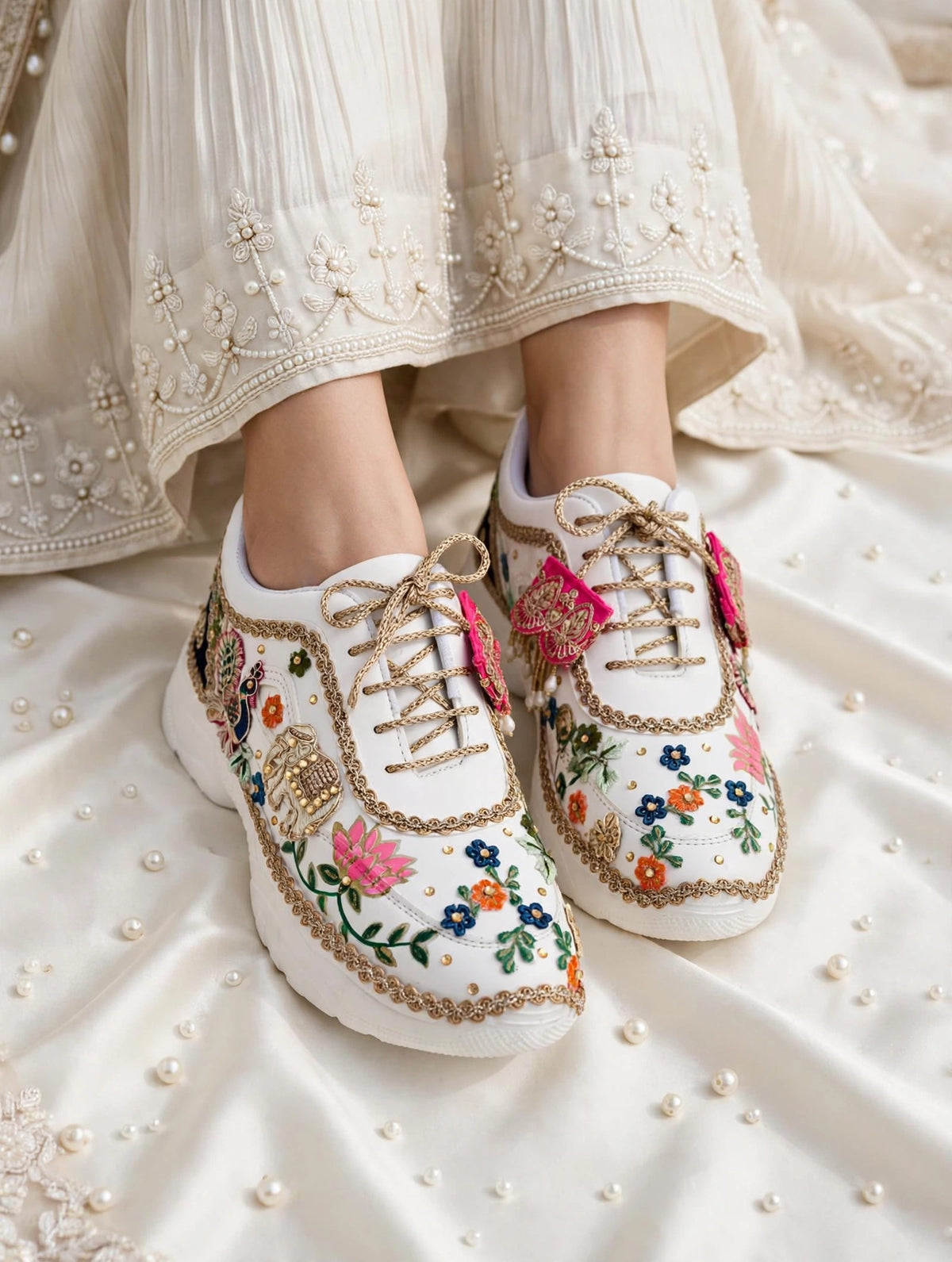 Rani Bagh Handcrafted Bridal Sneakers / Indian Heritage Theme