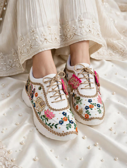 Rani Bagh Handcrafted Bridal Sneakers / Indian Heritage Theme