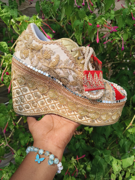 FUNKY N TRENDY bridal sneakers - wedge sneakers 4.5 inch height