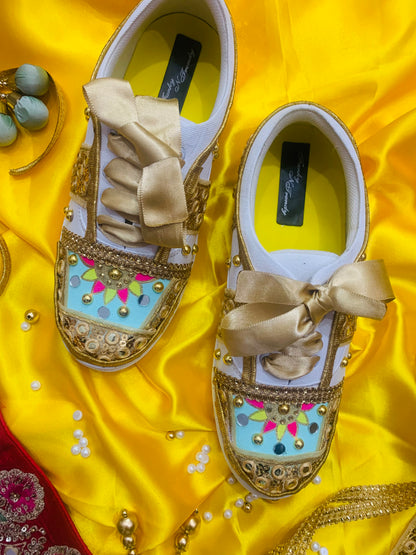 FUNKY N TREND “Handcrafted Sneakers – Haldi Special”