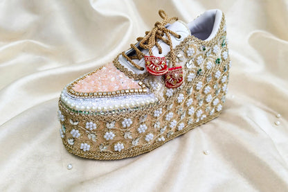 Handcrafted Bridal Sneakers for Brides – Wedding Shoes | Funky N Trendy