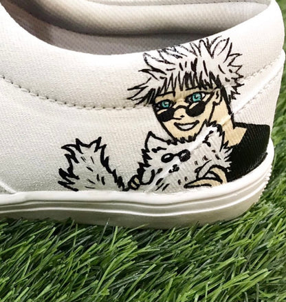 Funky N Trendy hand painted water resistant ANIME theme white casual shoes